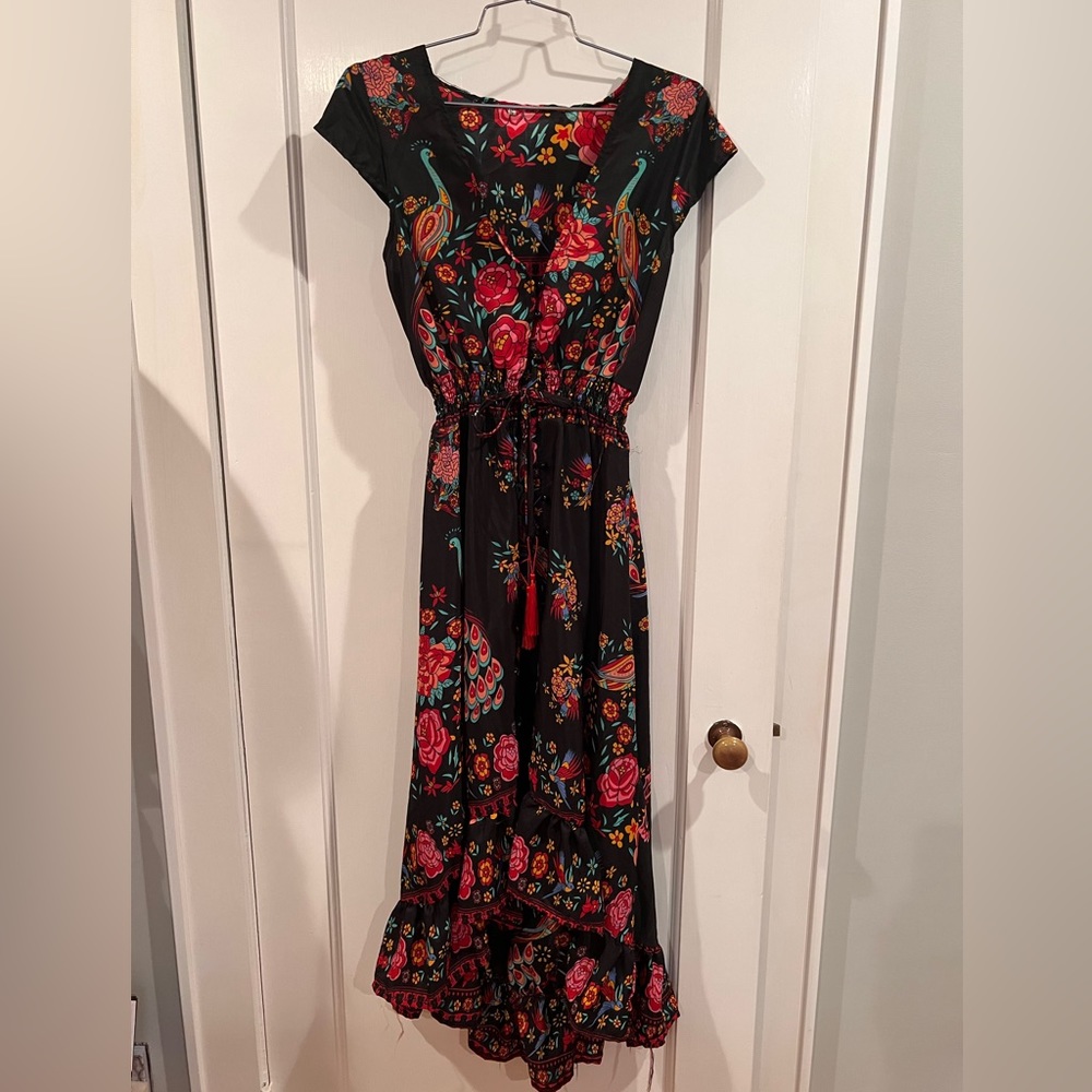 Mexican print dress. XS. No known designer.